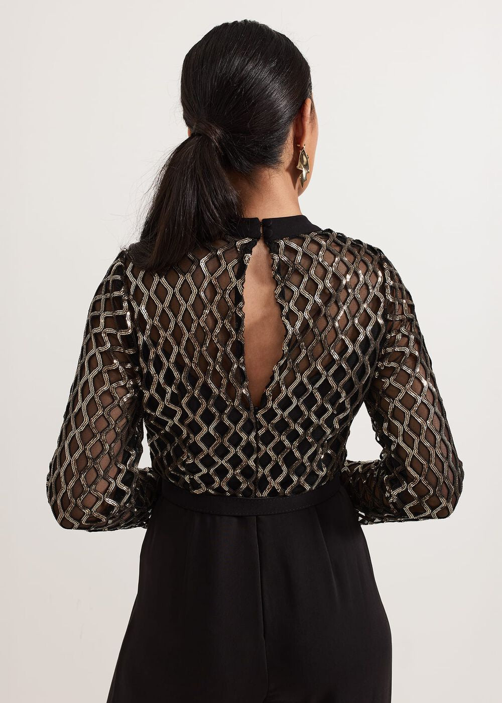 Petite Amelia Sequin Bodice Jumpsuit Black/Multi