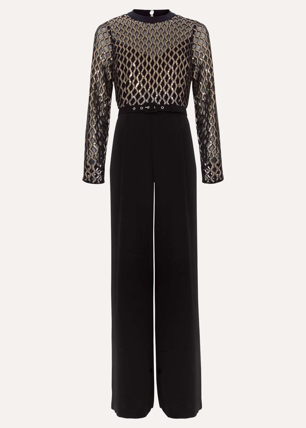 Petite Amelia Sequin Bodice Jumpsuit Black/Multi