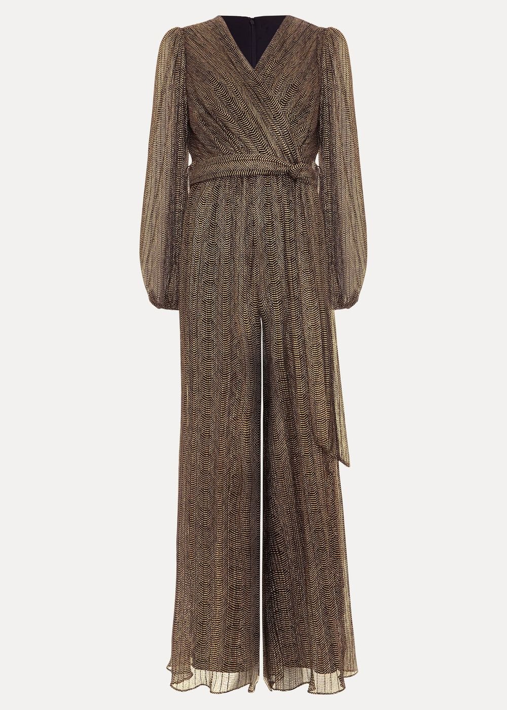 Alli Gold Textured Jumpsuit Gold