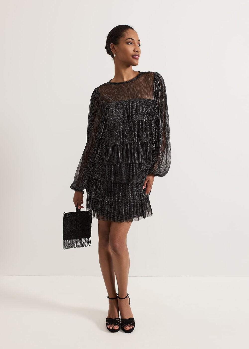 Nika Shimmer Dress Black/Multi