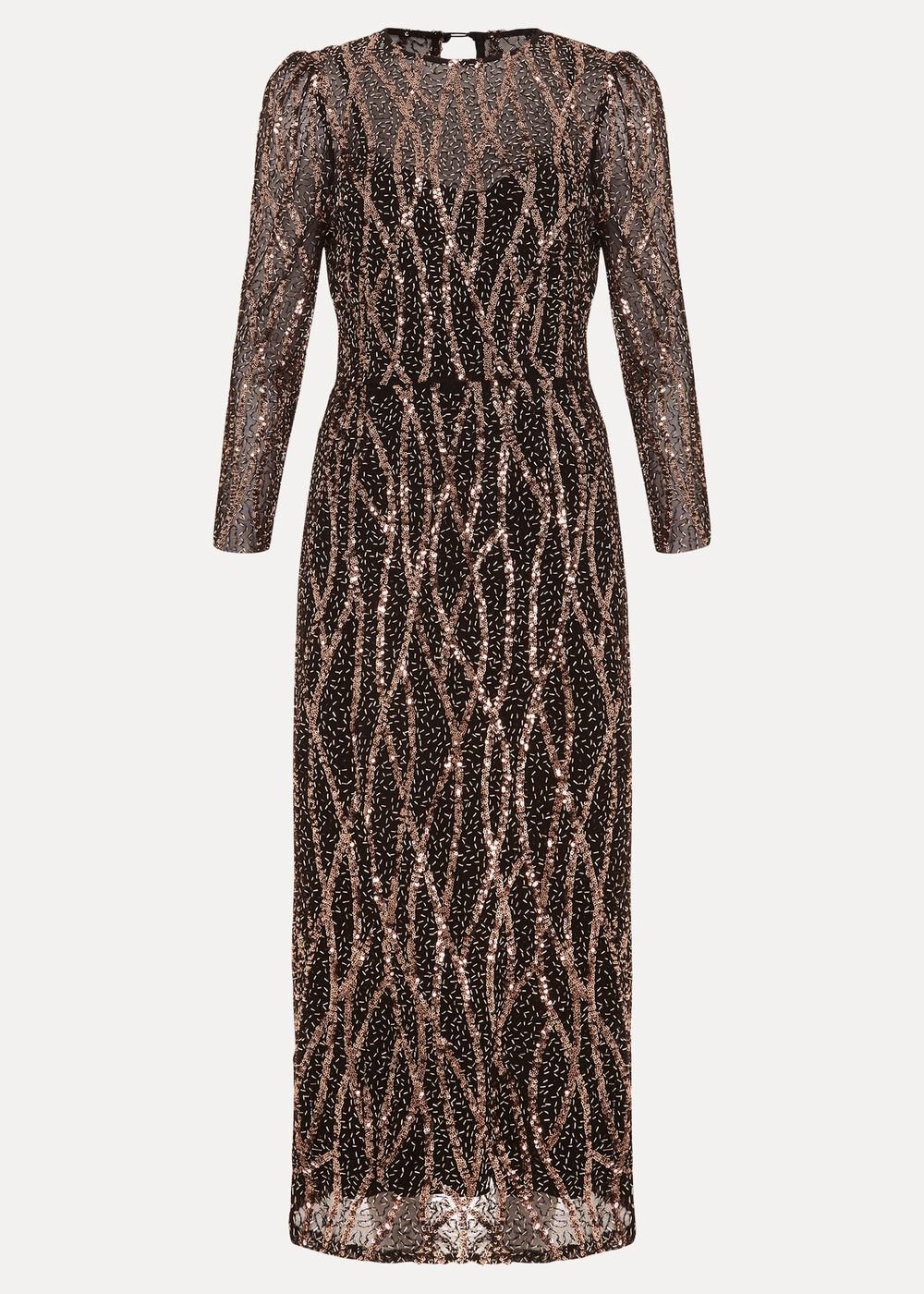 Kaleigh Sequin Midi Dress Black/Multi