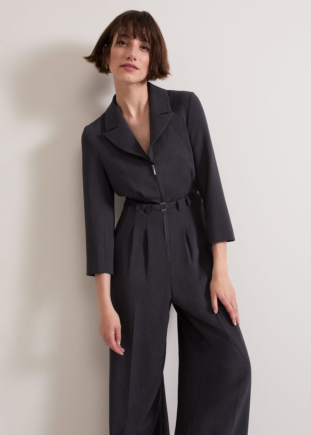Pamela Grey Tailored Jumpsuit Grey