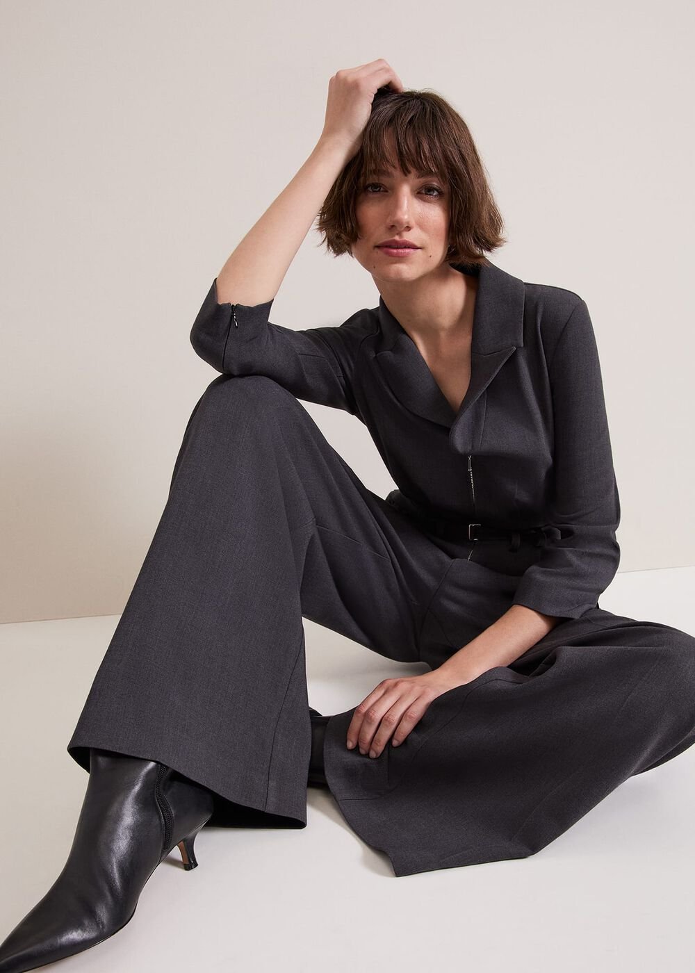 Pamela Grey Tailored Jumpsuit Grey