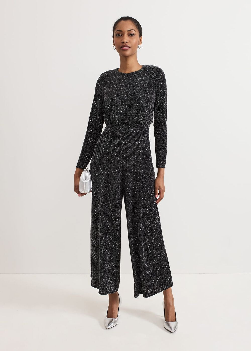 Sasha Black Sparkle Jumpsuit Black
