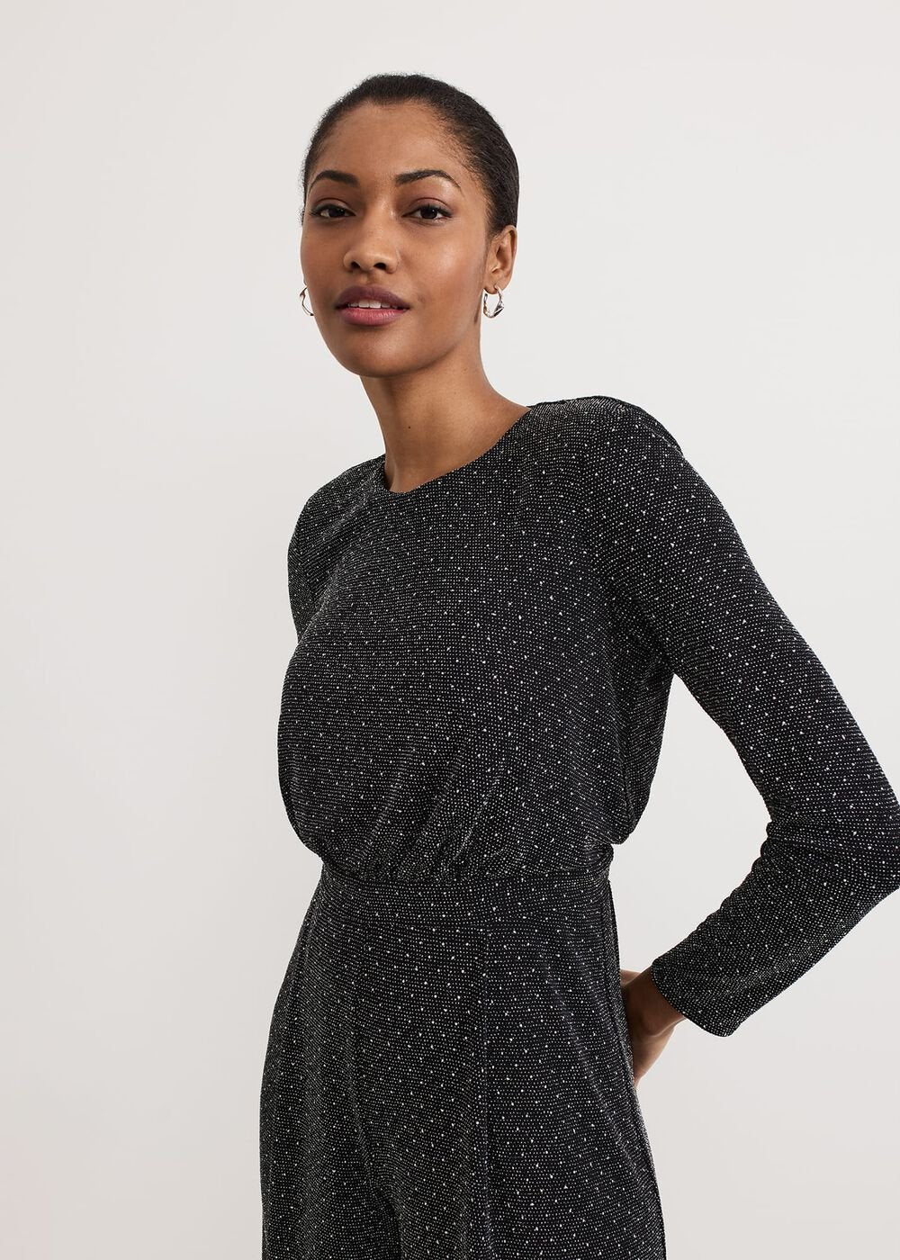 Sasha Black Sparkle Jumpsuit Black
