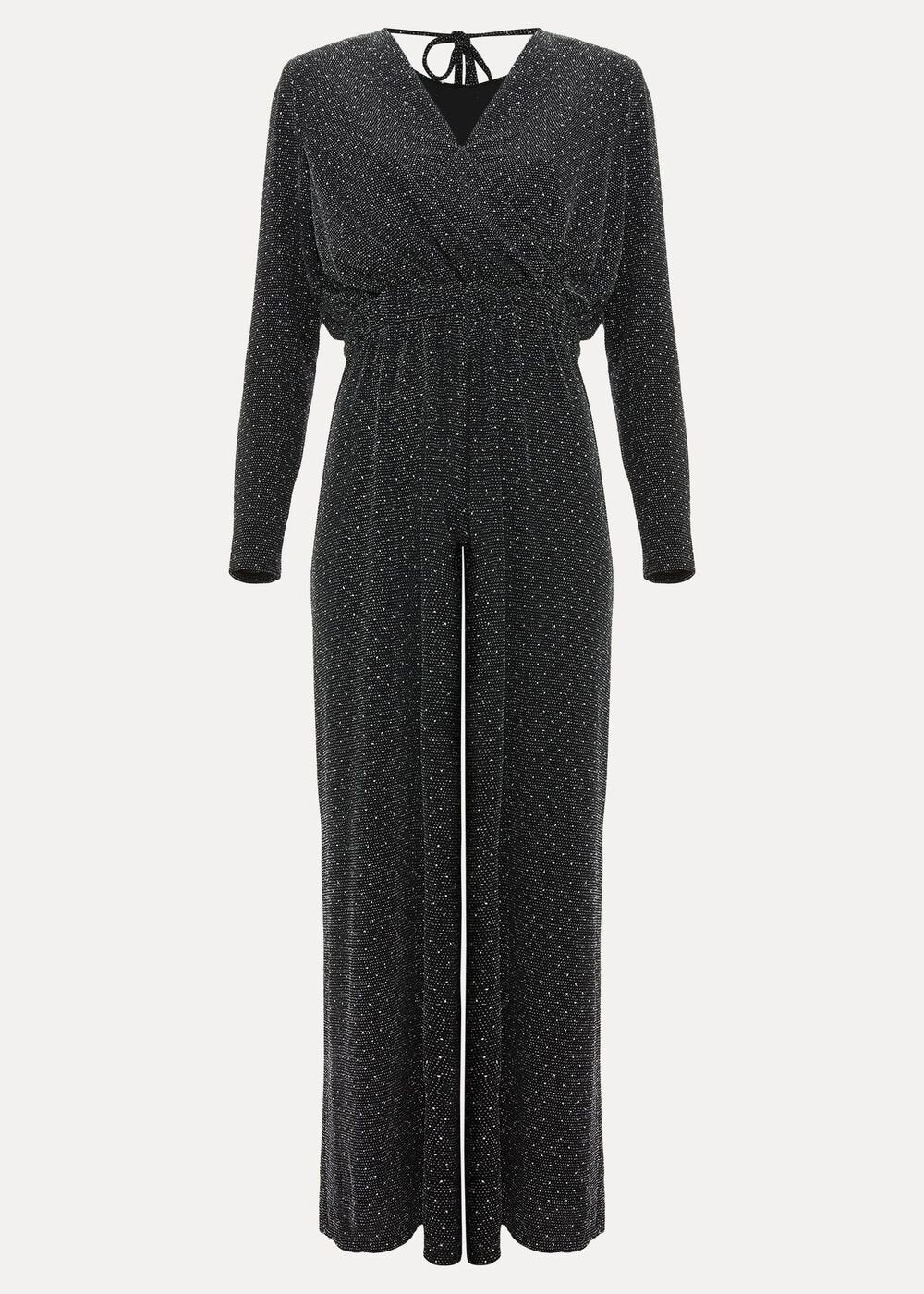 Sasha Black Sparkle Jumpsuit Black