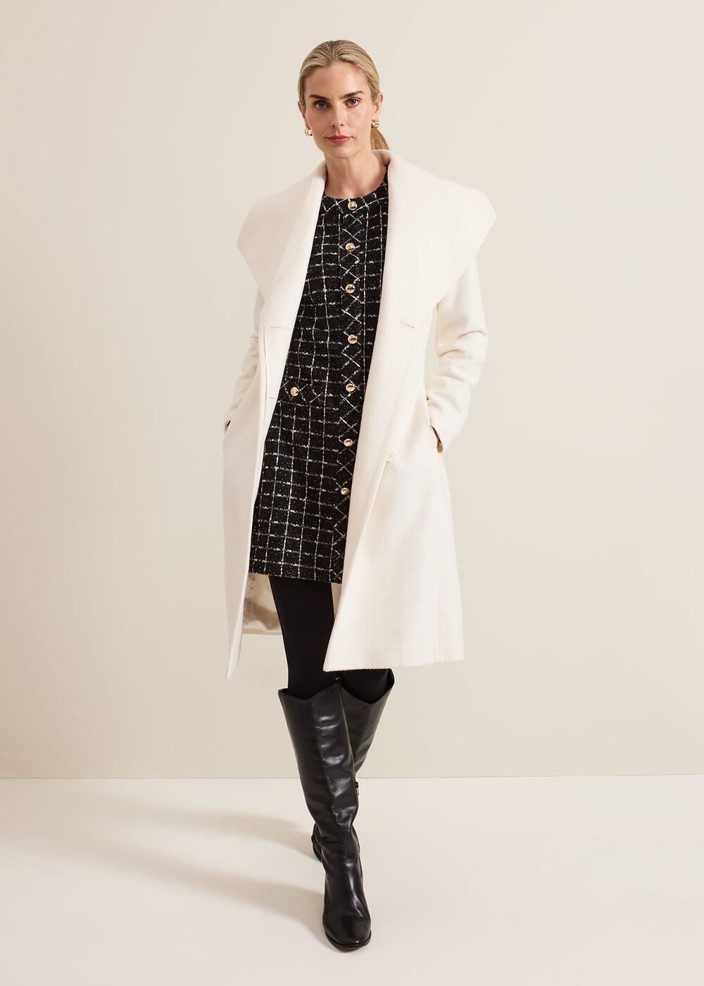 Mylee Black Tweed Tunic Dress Black