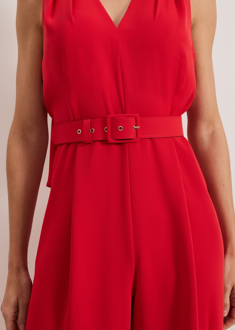 Elika Red Jumpsuit Red