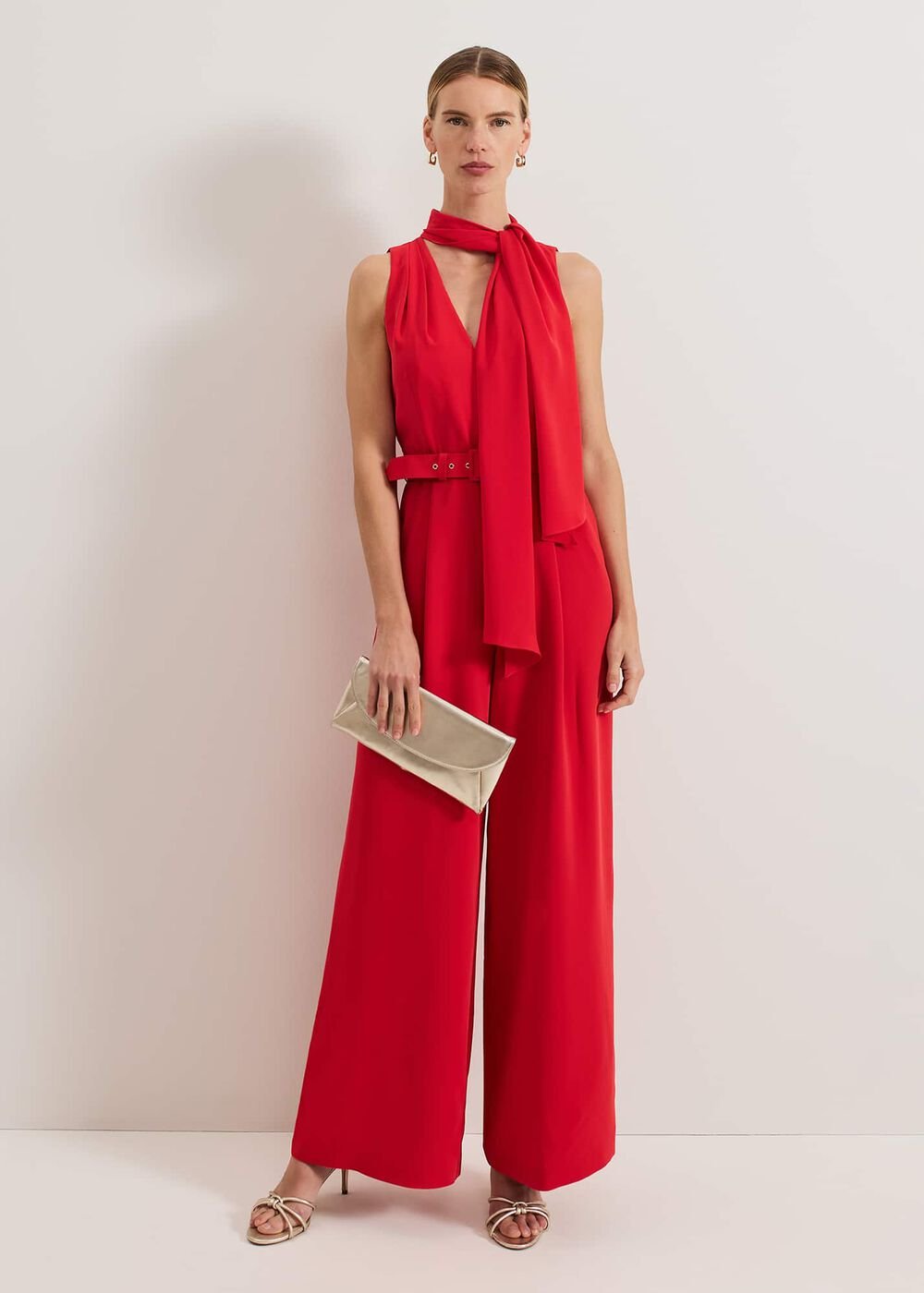 Elika Red Jumpsuit Red
