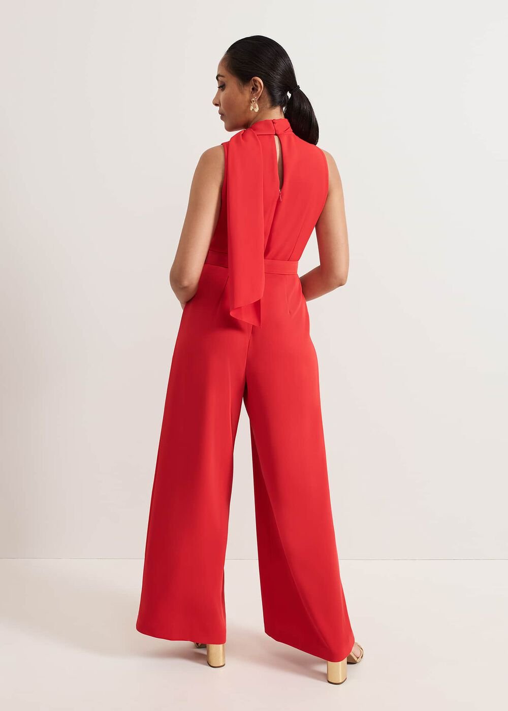 Petite Elika Red Jumpsuit Red