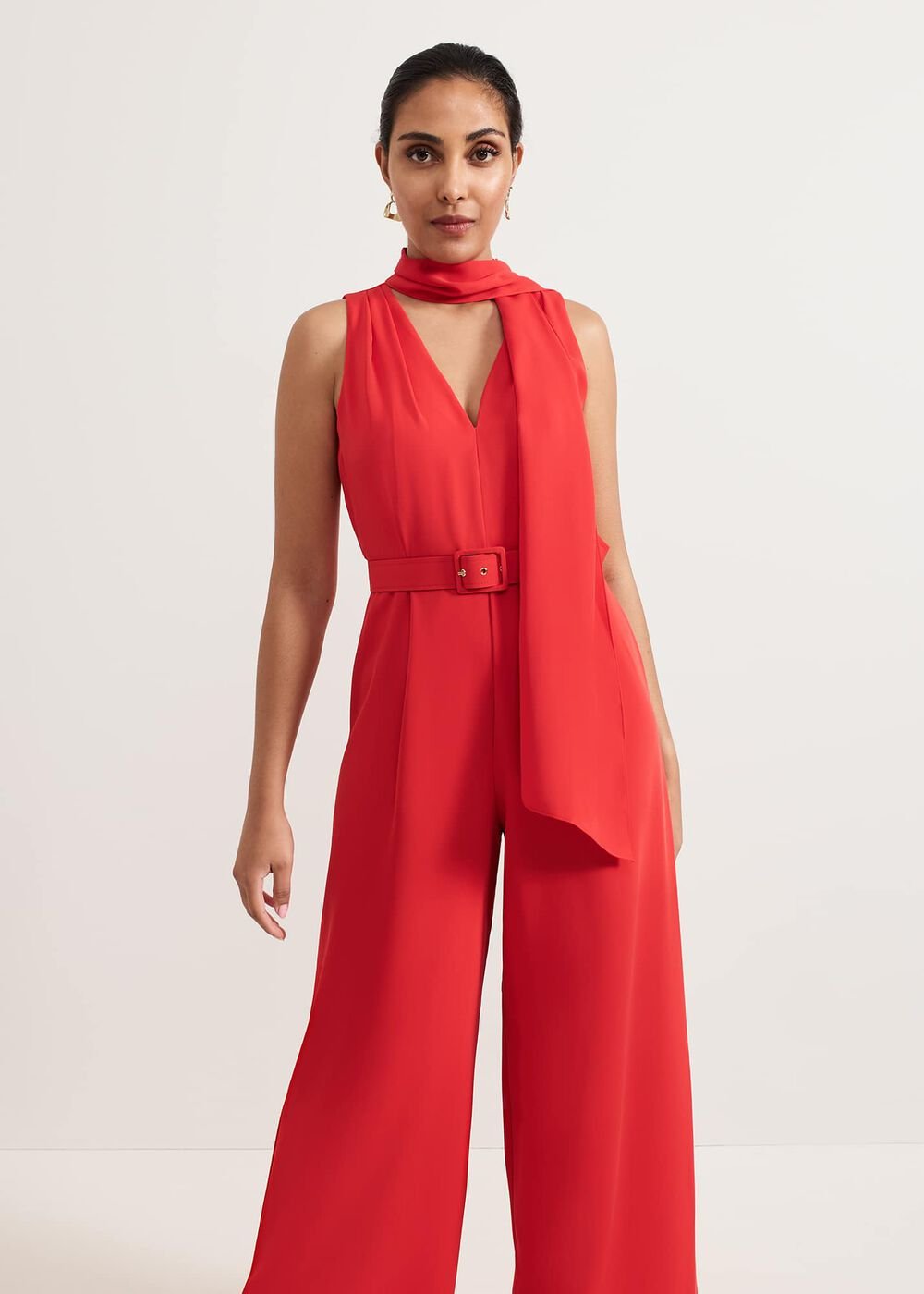 Petite Elika Red Jumpsuit Red