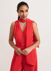 Petite Elika Red Jumpsuit Red