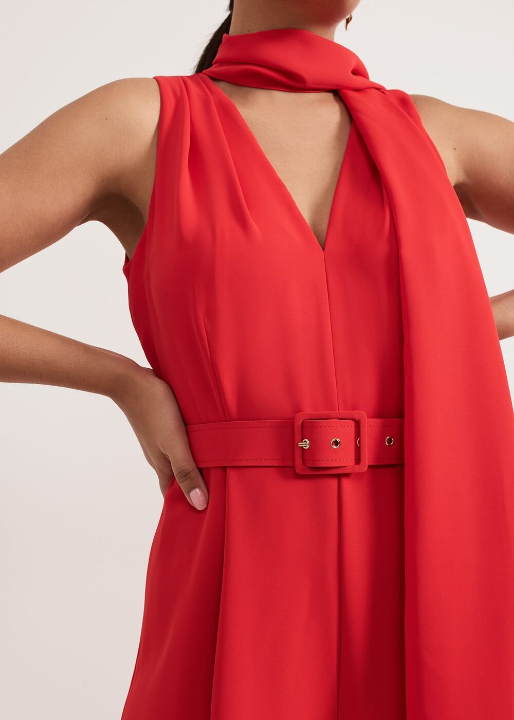 Petite Elika Red Jumpsuit Red