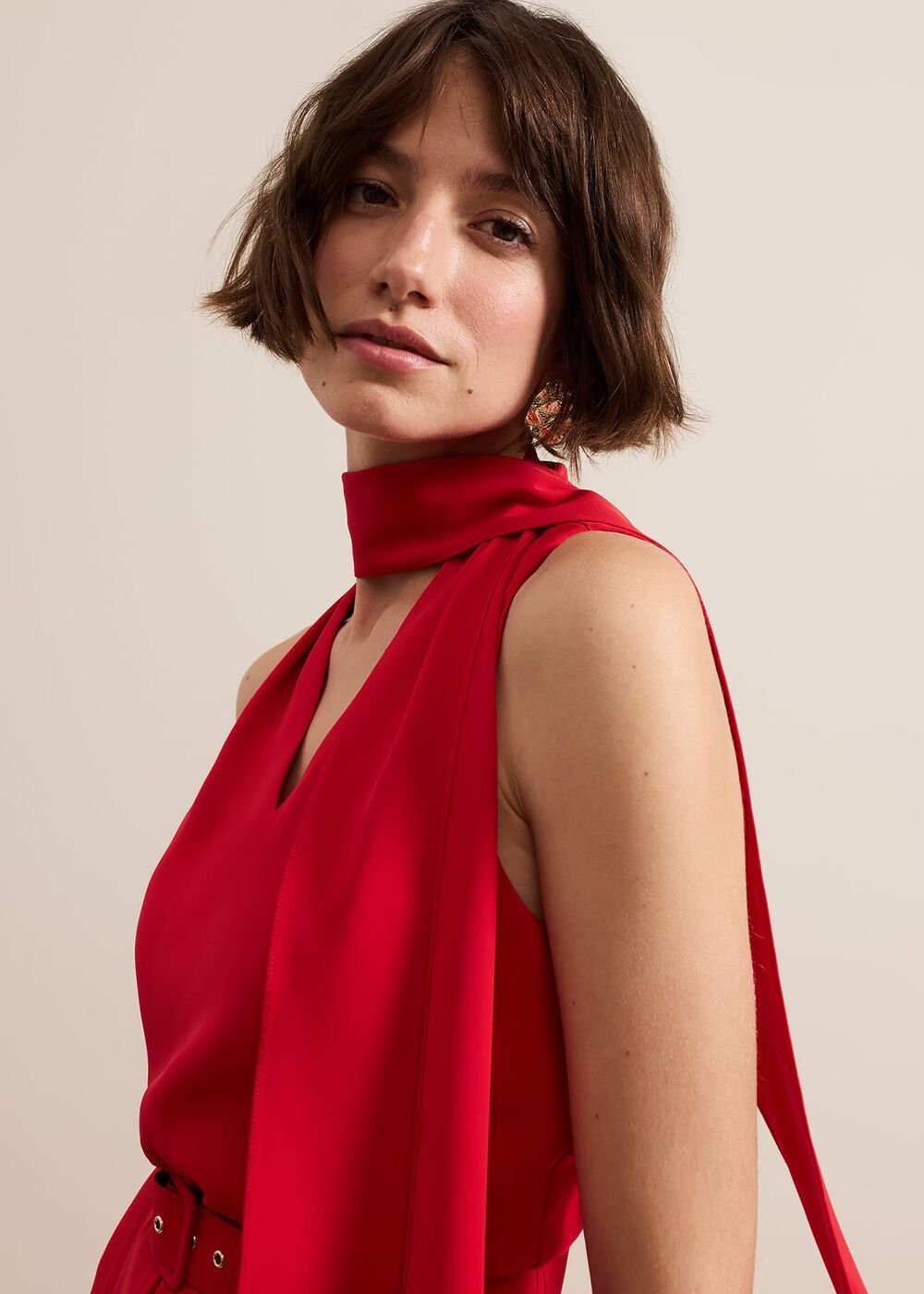 Petite Elika Red Jumpsuit Red