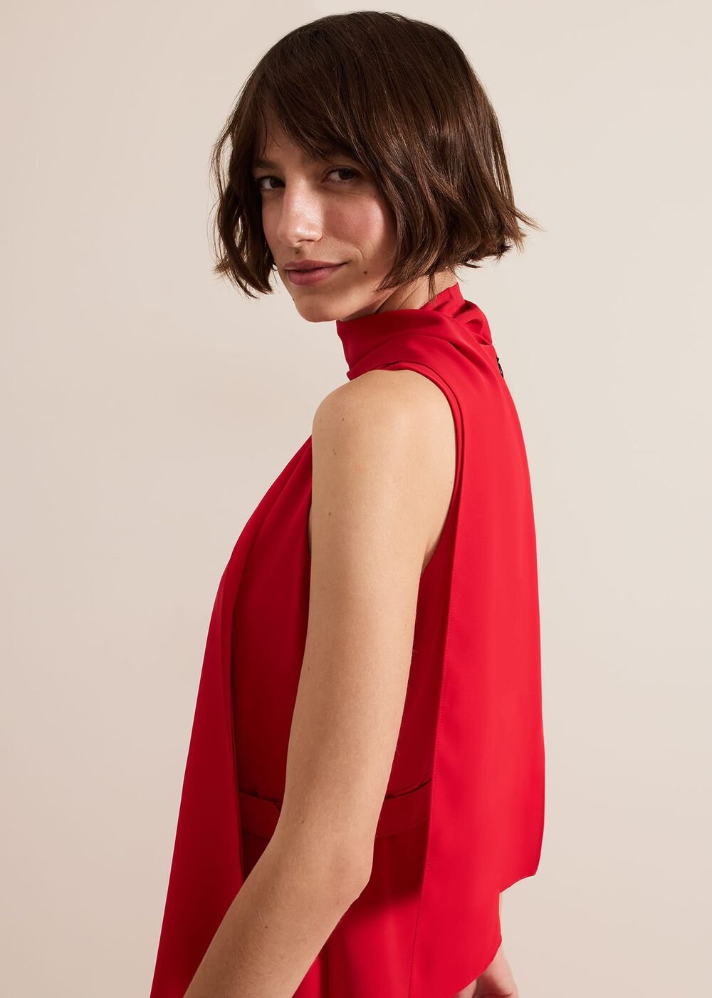 Petite Elika Red Jumpsuit Red