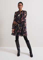 Martina Swing Mini Dress Black/Multi