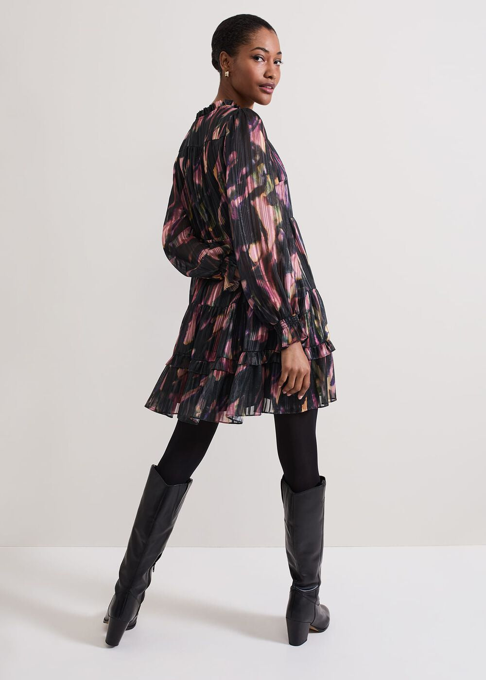 Martina Swing Mini Dress Black/Multi