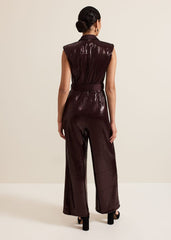Ivey Burgundy Sequin Jumpsuit Burgundy