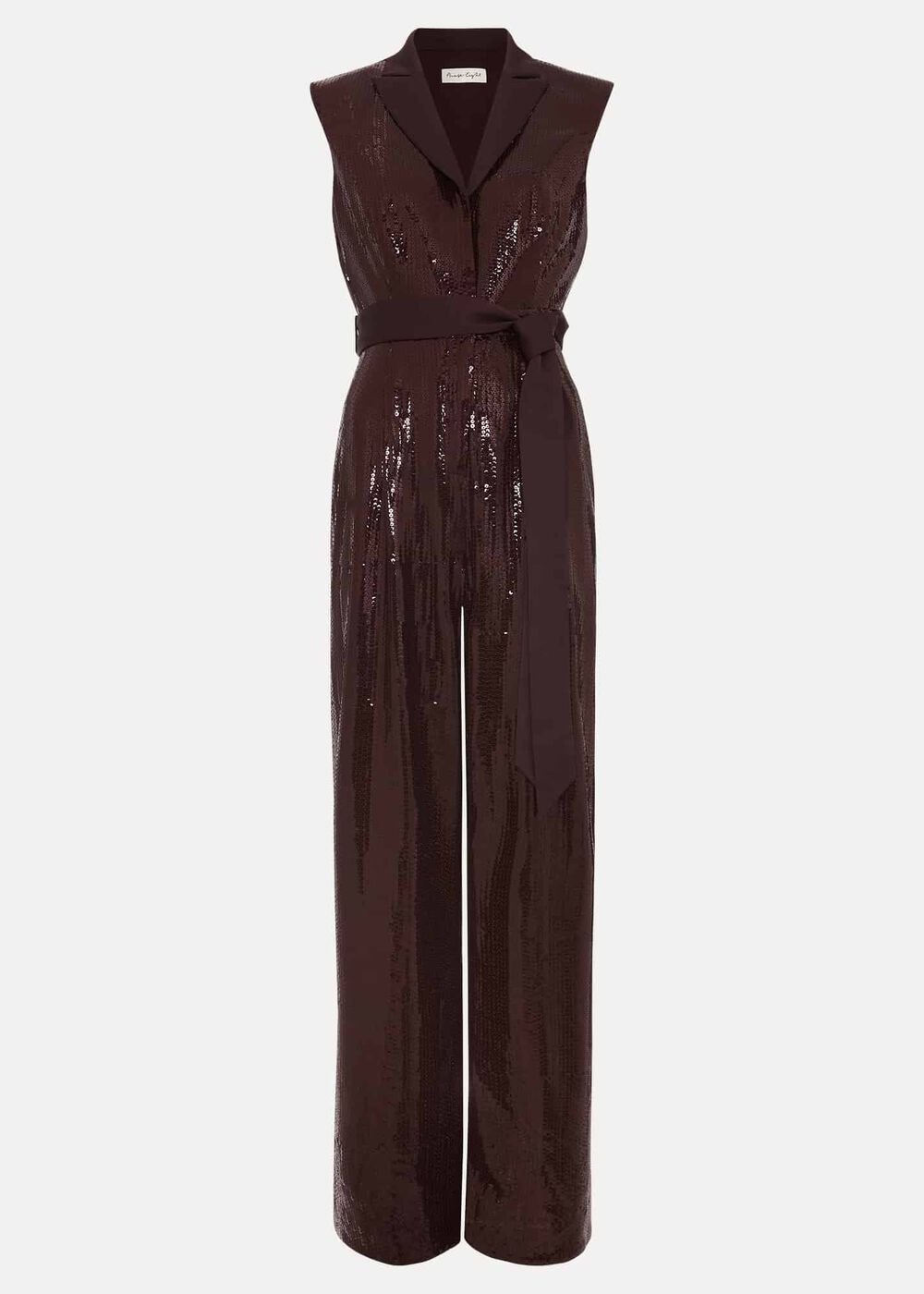 Petite Ivey Burgundy Sequin Jumpsuit Burgundy