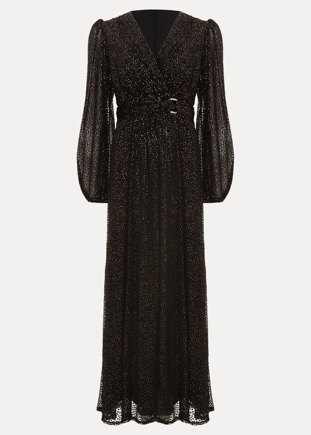 Emre Shimmer Burnout Midi Dress Black/Multi
