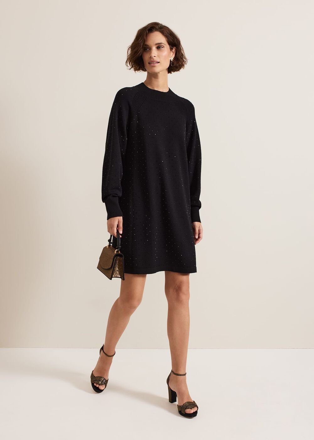 Tala Black Short Hotfix Dress Black