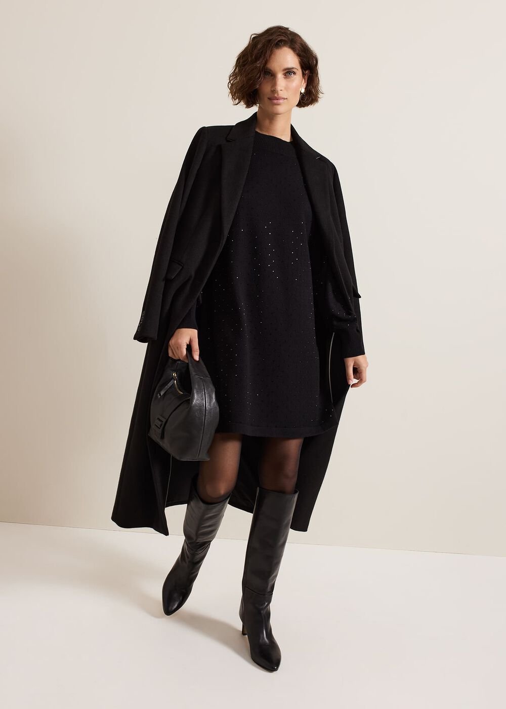 Tala Black Short Hotfix Dress Black