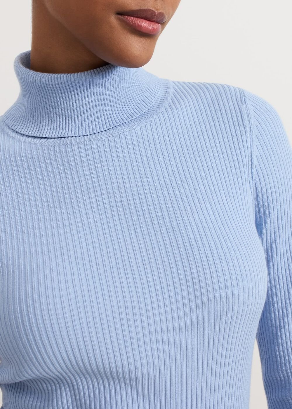 Kylie Blue Roll Neck Dress Pale Blue