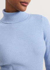 Kylie Blue Roll Neck Dress Pale Blue