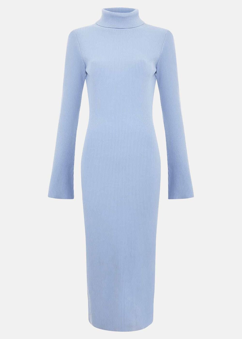 Kylie Blue Roll Neck Dress Pale Blue