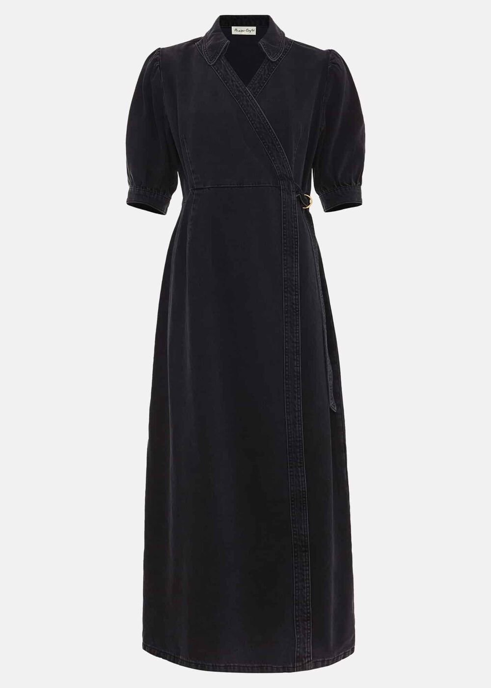 Senita Grey Denim Wrap Dress Grey