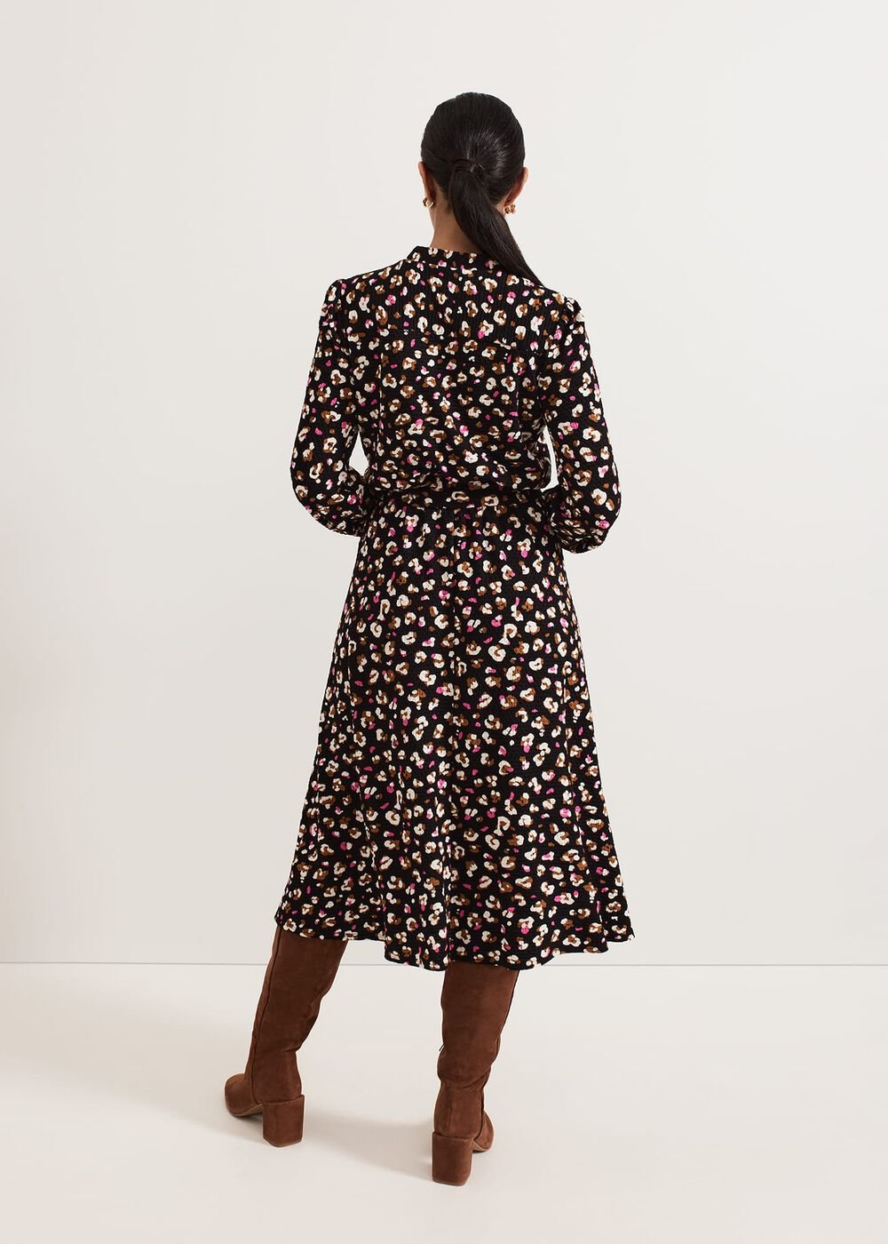 Petite Aoife Printed Jersey Dress Black Multi