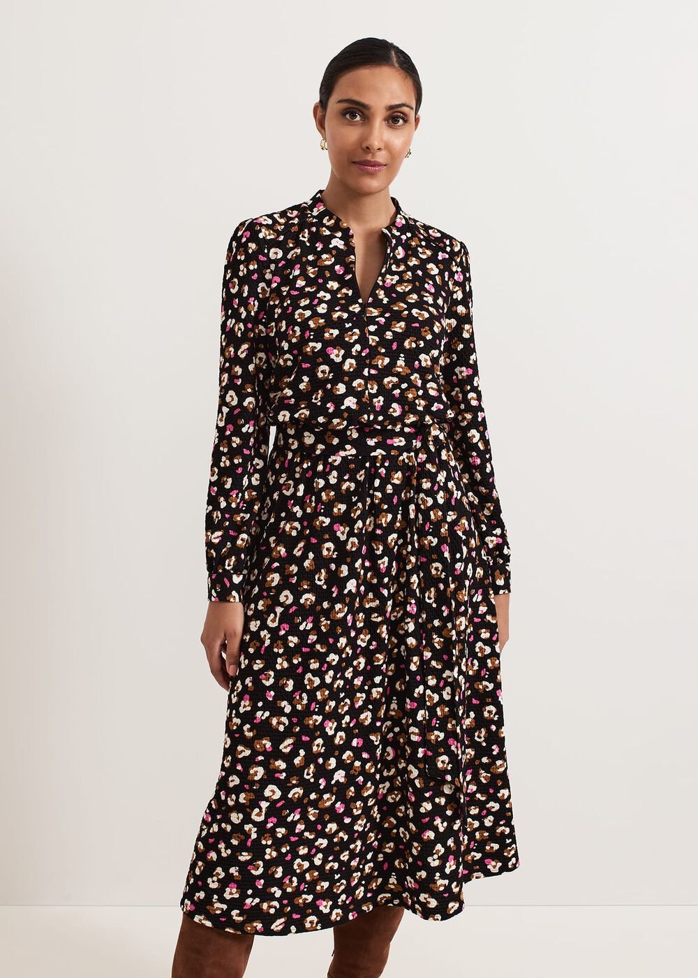 Petite Aoife Printed Jersey Dress Black Multi