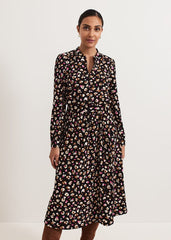 Petite Aoife Printed Jersey Dress Black Multi