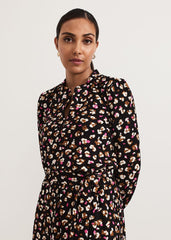 Petite Aoife Printed Jersey Dress Black Multi