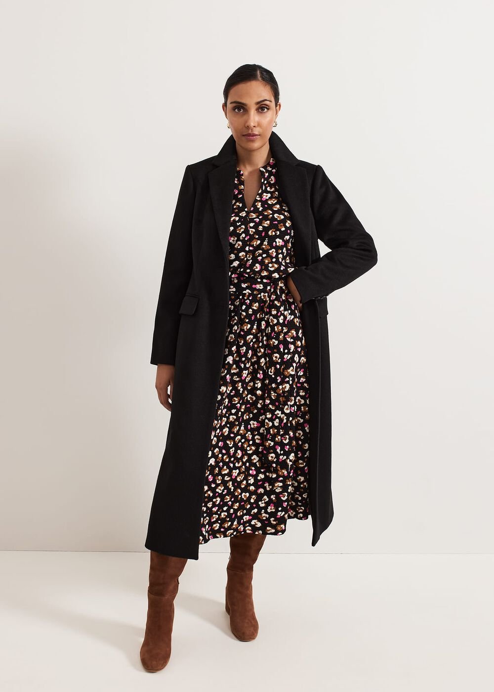 Petite Aoife Printed Jersey Dress Black Multi