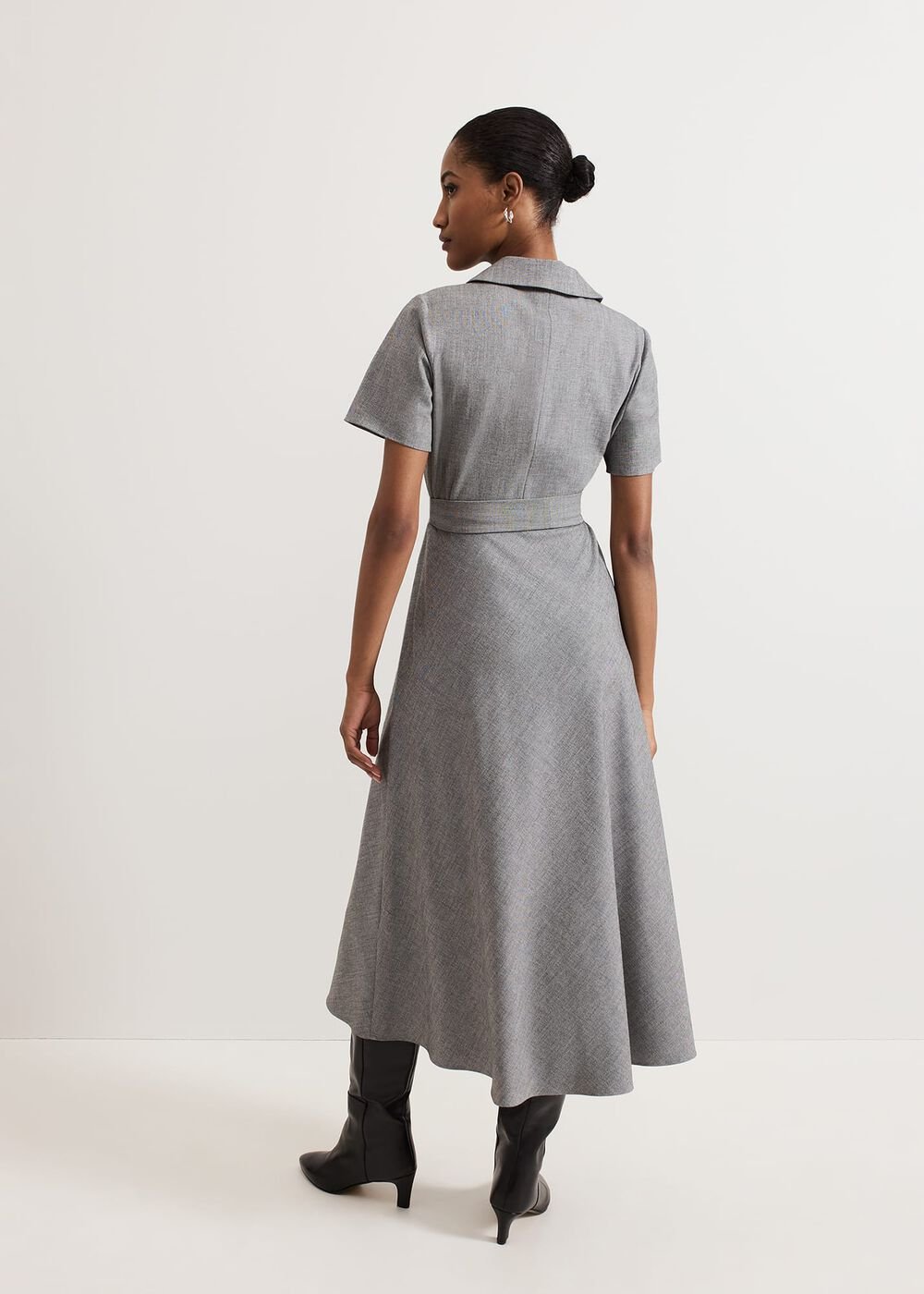 Silvia Tonic Midi Shirt Dress Grey