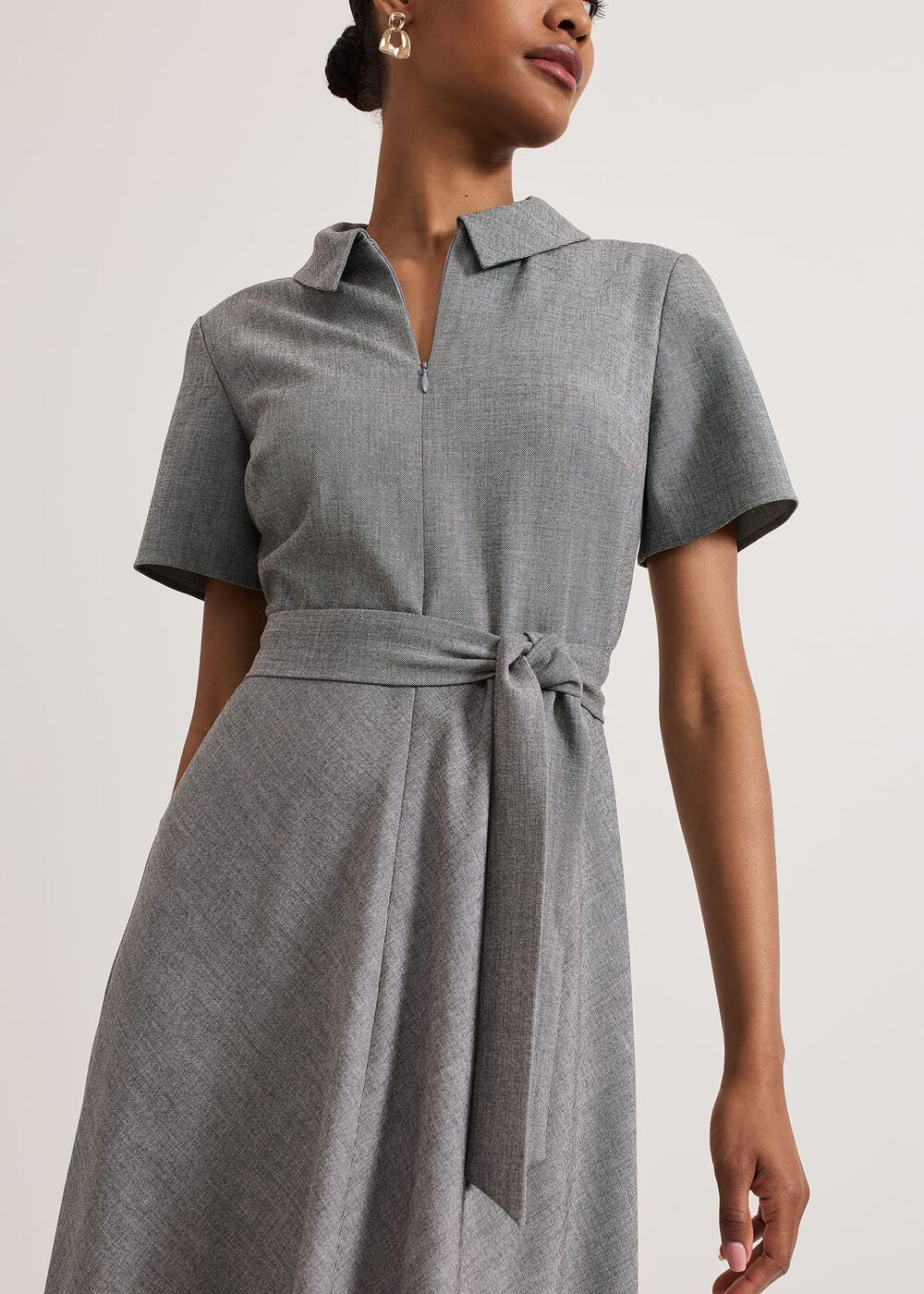 Silvia Tonic Midi Shirt Dress Grey