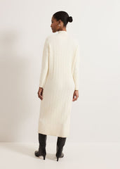 Cadie Cable Knit Dress Winter White