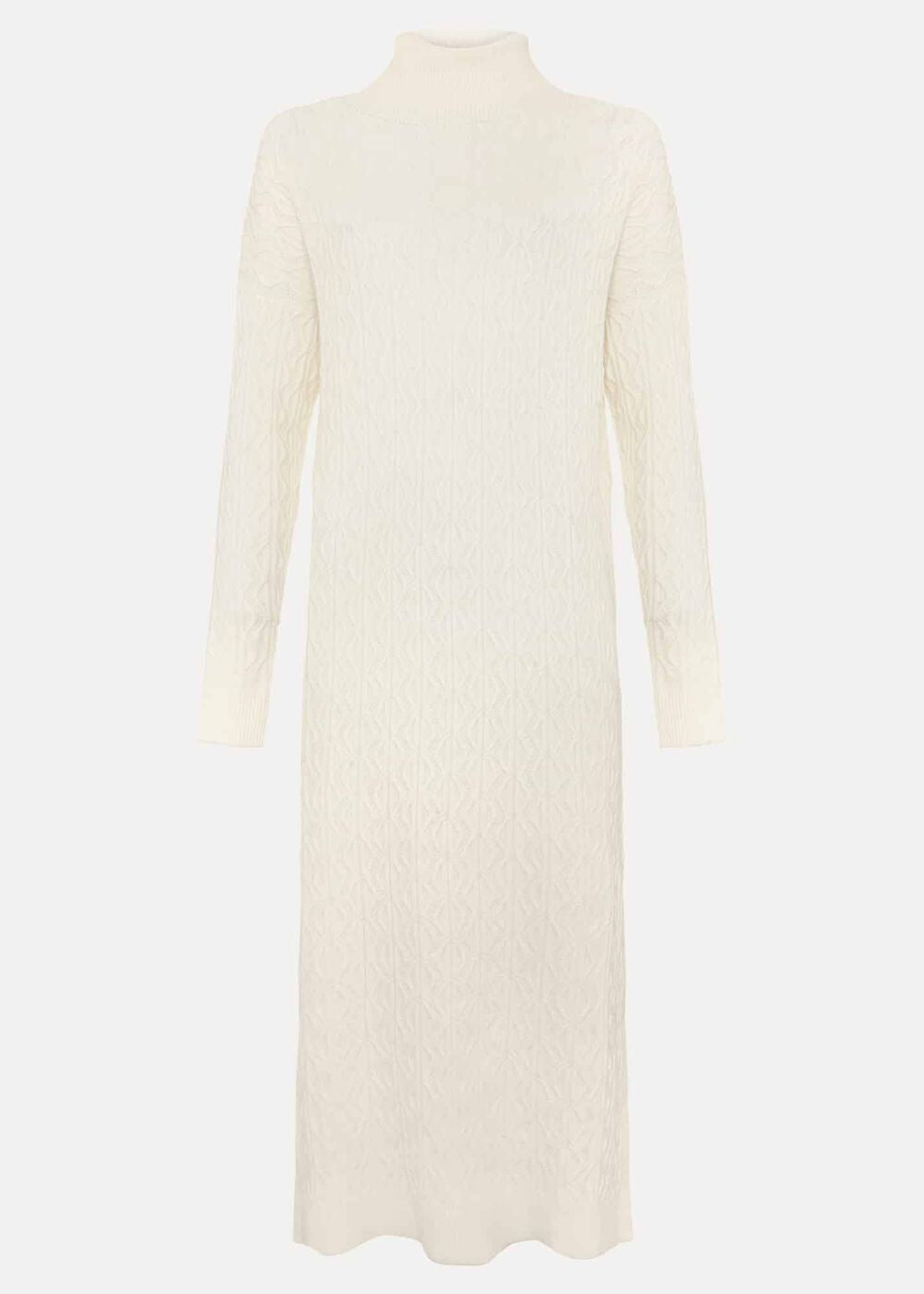 Cadie Cable Knit Dress Winter White