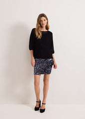 Becca Sequin Knit Dress Black