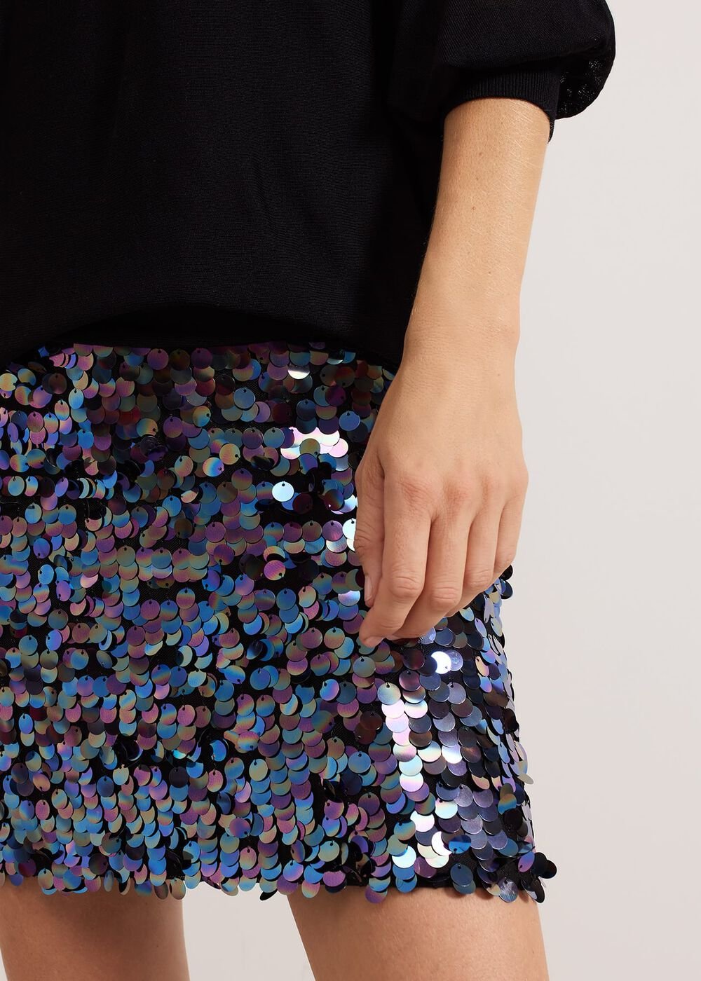 Becca Sequin Knit Dress Black