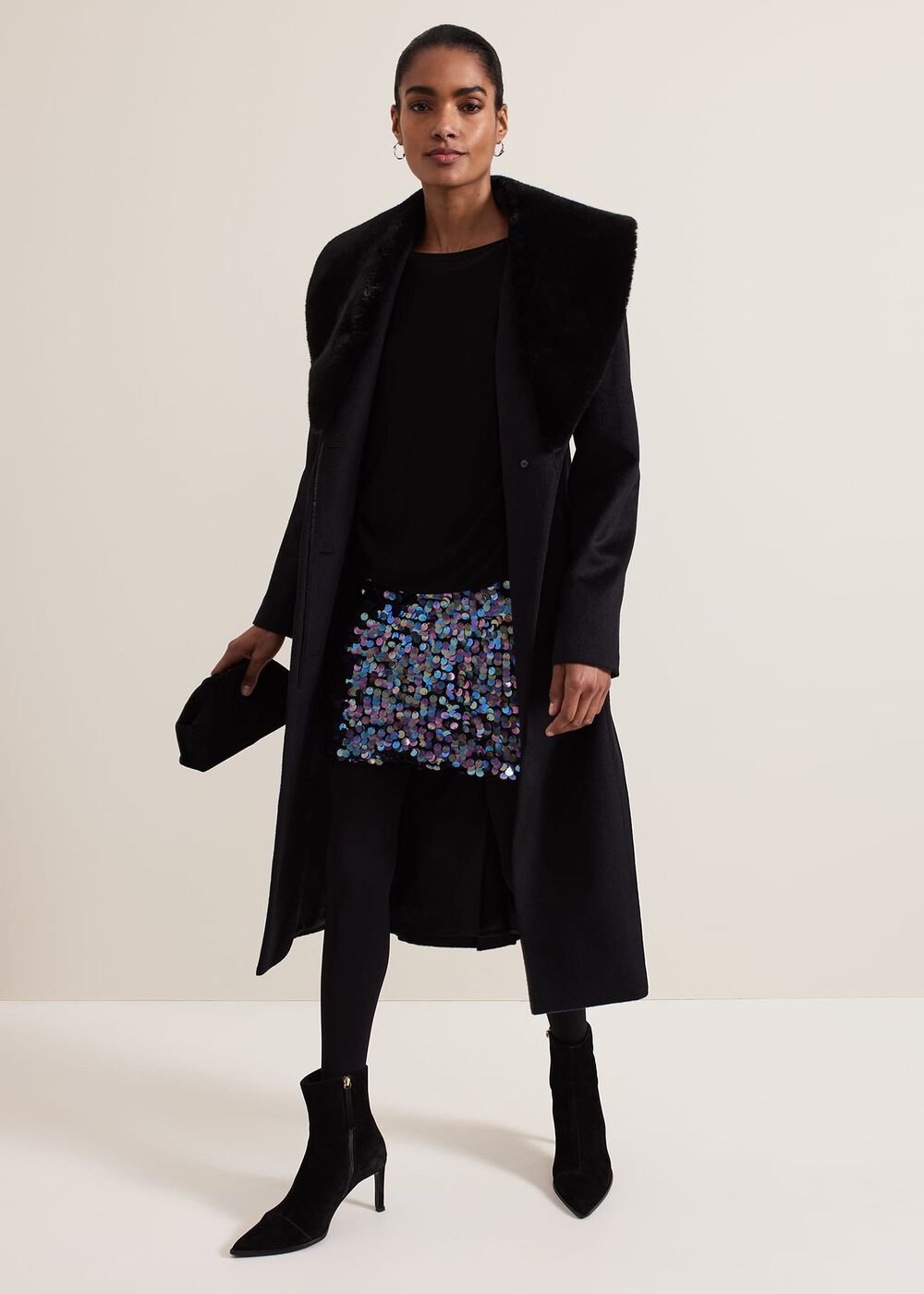 Becca Sequin Knit Dress Black