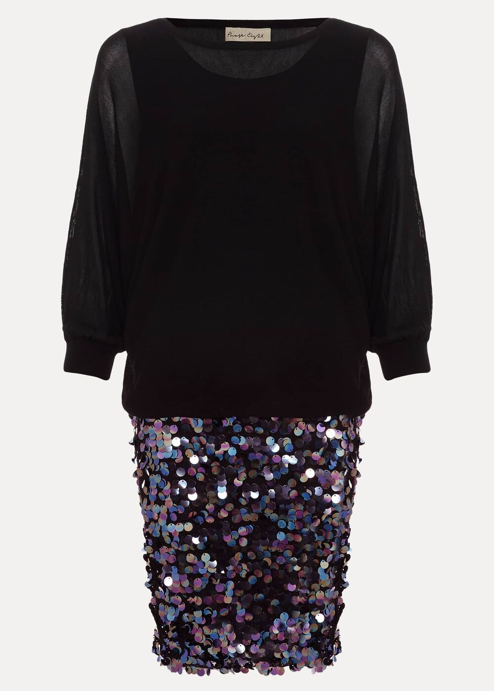 Becca Sequin Knit Dress Black
