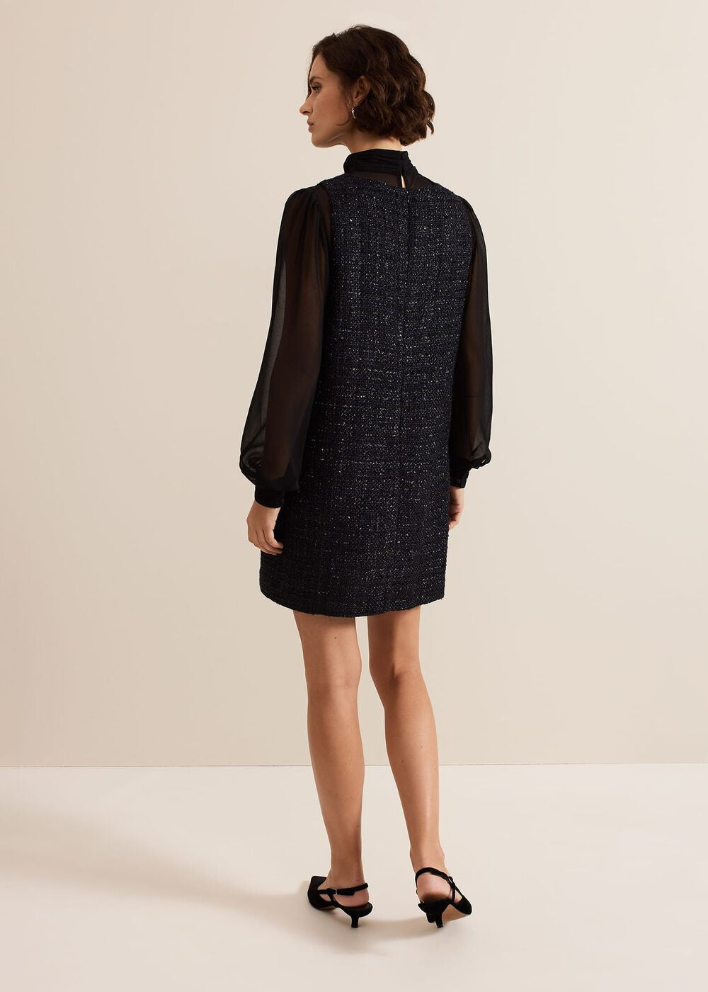 Sabine Navy Tweed Dress Navy