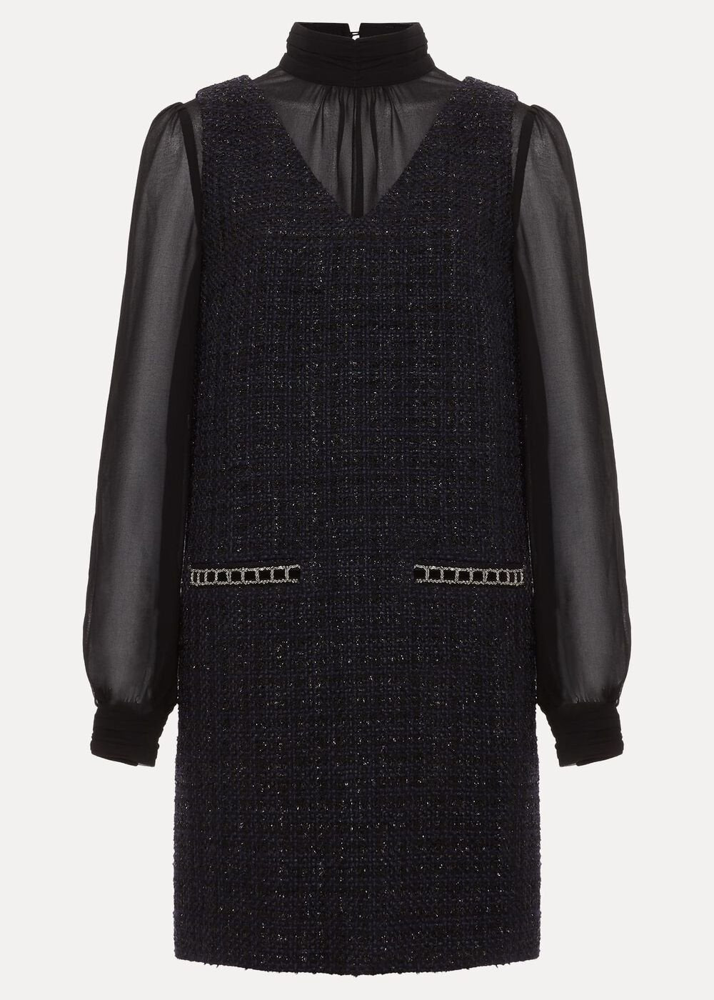 Sabine Navy Tweed Dress Navy