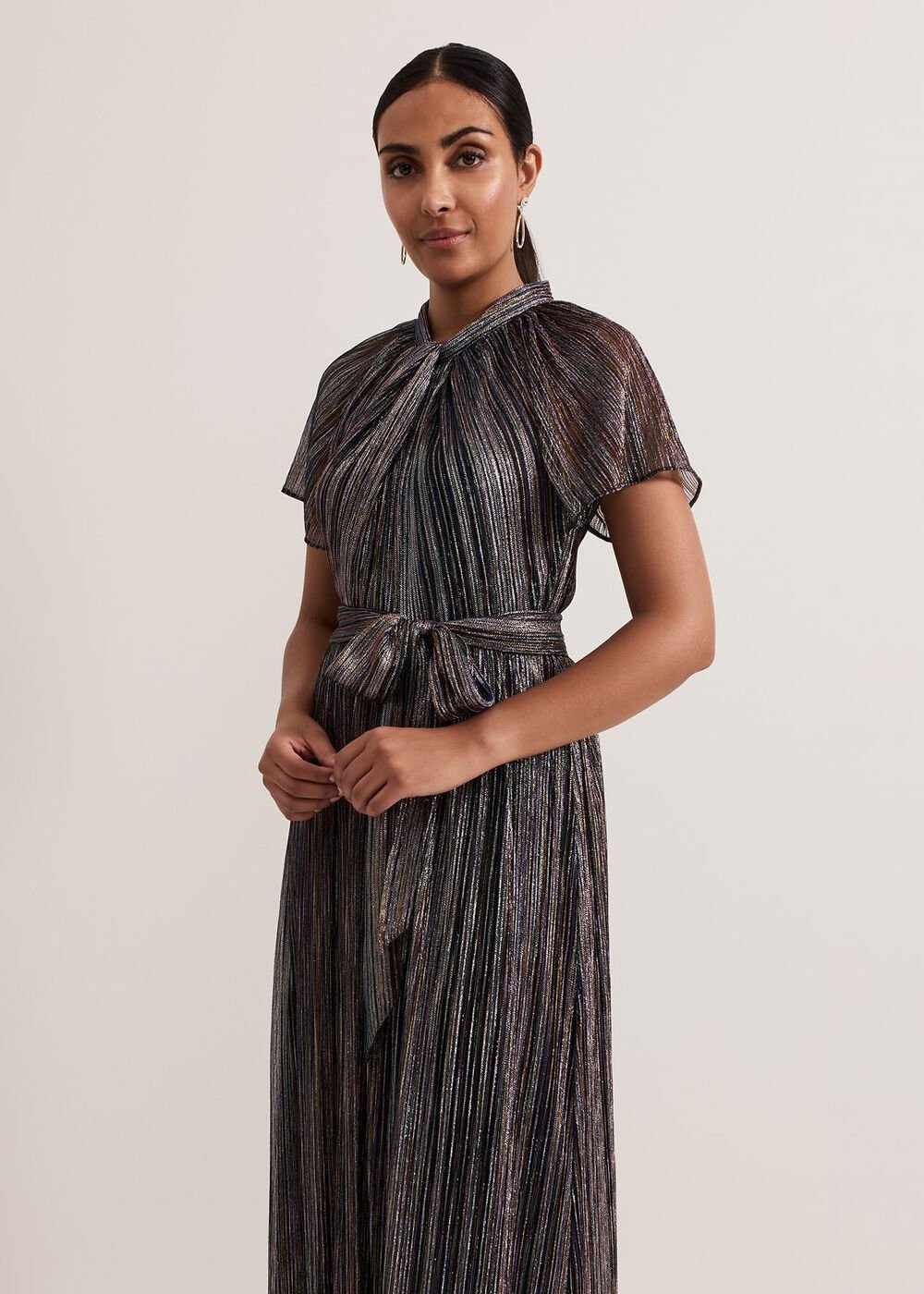 Petite Riah Shimmer Maxi Dress Multi-Coloured