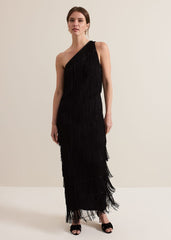 Petite Otto One Shoulder Maxi Dress Black
