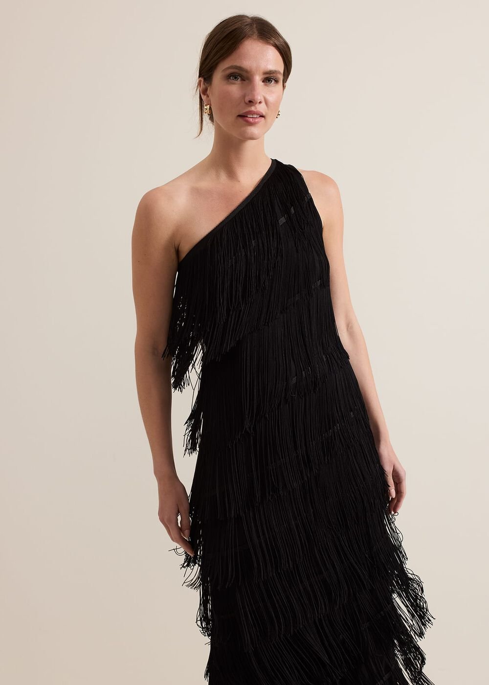 Petite Otto One Shoulder Maxi Dress Black
