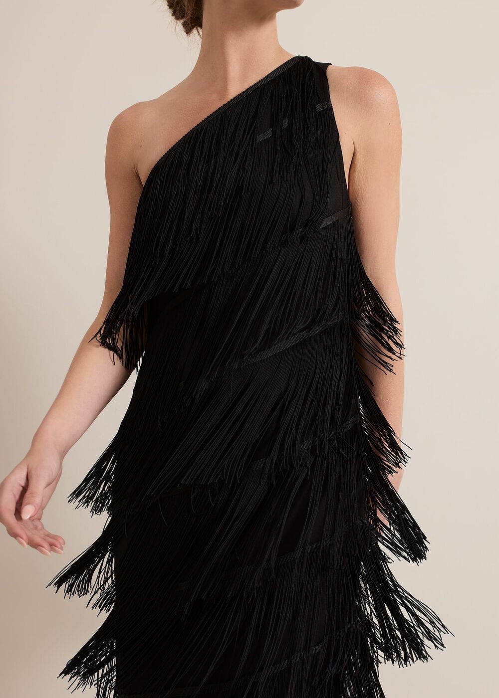 Petite Otto One Shoulder Maxi Dress Black