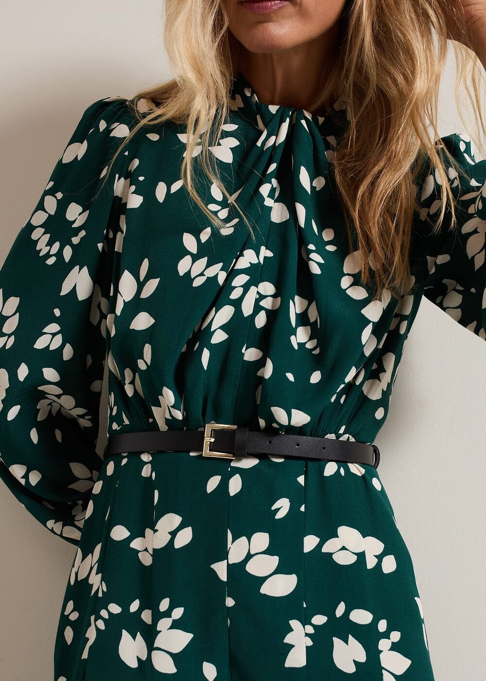 Micaela Green Twist Neck Jumpsuit Green